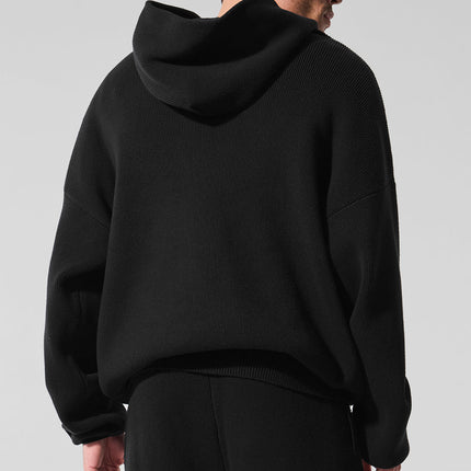 alo Men's Scholar Hooded Sweater - Black