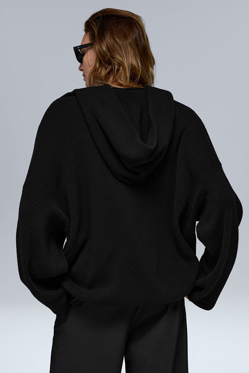 alo Women's Scholar Hooded Sweater - Black