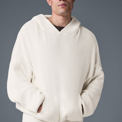 alo Men's Scholar Hooded Sweater - Ivory