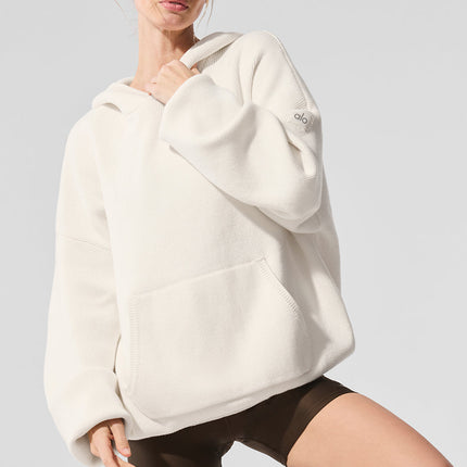 alo Women's Scholar Hooded Sweater - Ivory