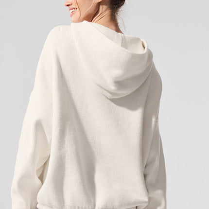 alo Women's Scholar Hooded Sweater - Ivory