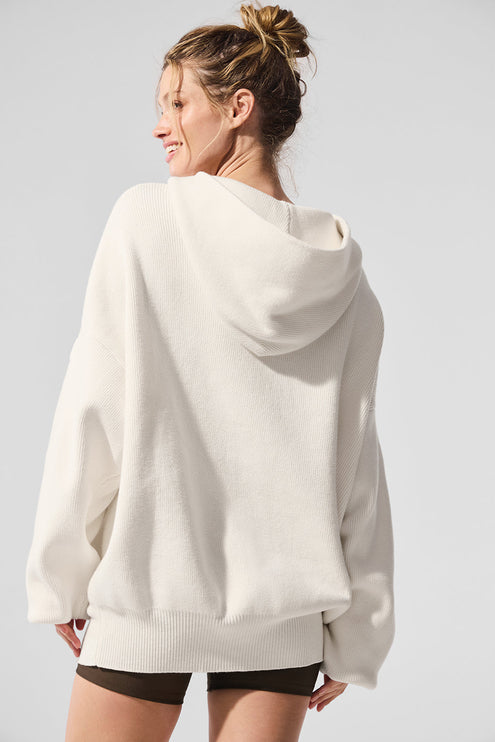 alo Women's Scholar Hooded Sweater - Ivory
