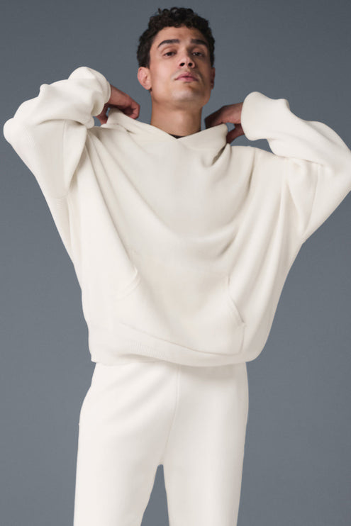 alo Men's Scholar Hooded Sweater - Ivory