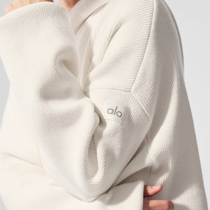 alo Women's Scholar Hooded Sweater - Ivory