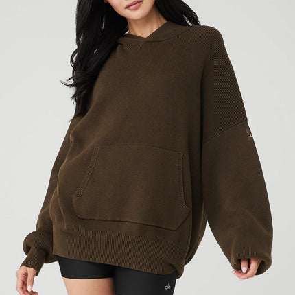 alo Women's Scholar Hooded Sweater - Espresso