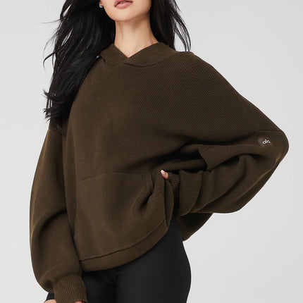 alo Women's Scholar Hooded Sweater - Espresso