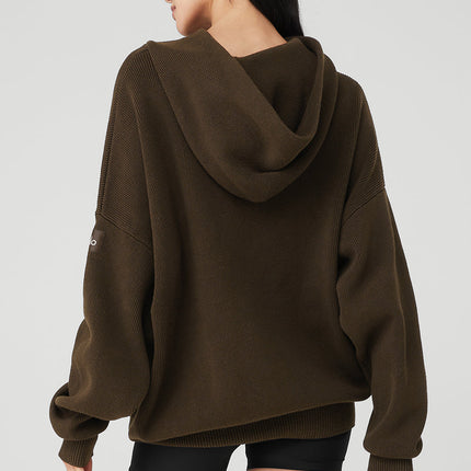 alo Women's Scholar Hooded Sweater - Espresso