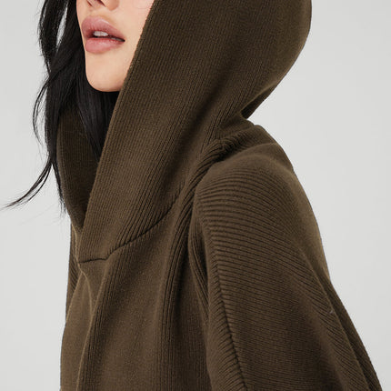 alo Women's Scholar Hooded Sweater - Espresso