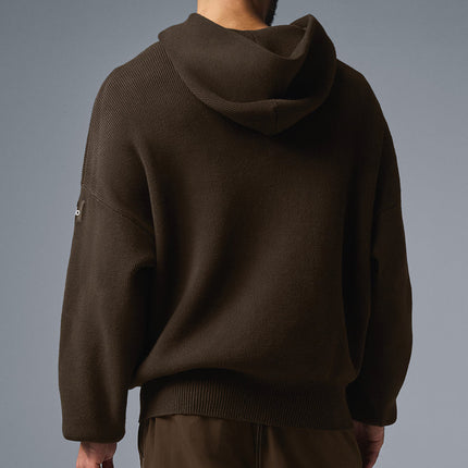 alo Men's Scholar Hooded Sweater - Espresso