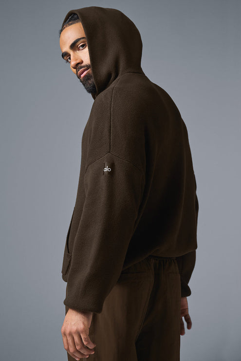 alo Men's Scholar Hooded Sweater - Espresso