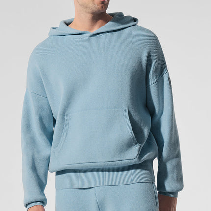 alo Men's Scholar Hooded Sweater - Celestial Blue Heather