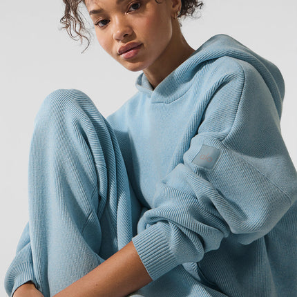 alo Women's Scholar Hooded Sweater - Celestial Blue Heather