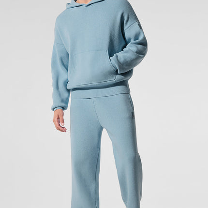 alo Men's Scholar Hooded Sweater - Celestial Blue Heather