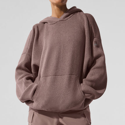 alo Women's Scholar Hooded Sweater - Mushroom Heather