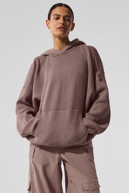 alo Women's Scholar Hooded Sweater - Mushroom Heather