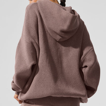 alo Women's Scholar Hooded Sweater - Mushroom Heather