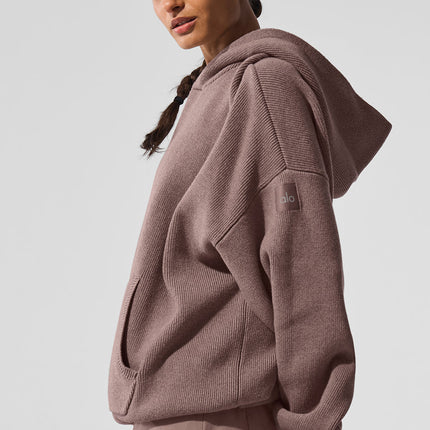 alo Women's Scholar Hooded Sweater - Mushroom Heather