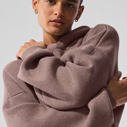 alo Women's Scholar Hooded Sweater - Mushroom Heather