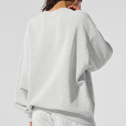 alo Women's Accolade Crew Neck Pullover - White Heather
