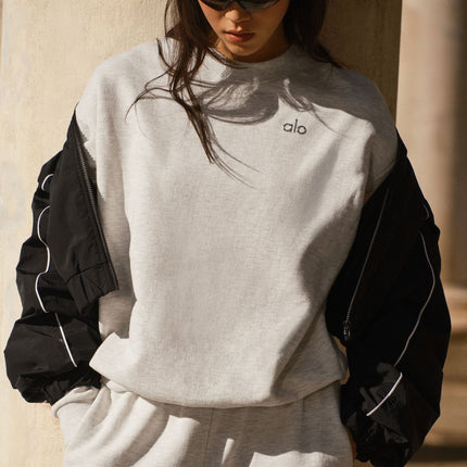 alo Women's Accolade Crew Neck Pullover - White Heather