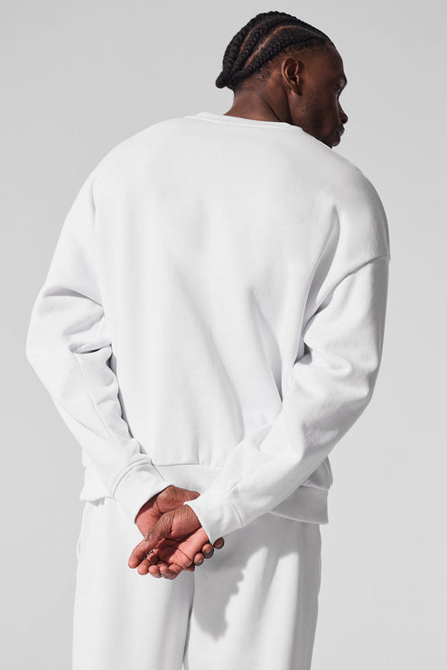 alo Men's Accolade Crew Neck Pullover - White