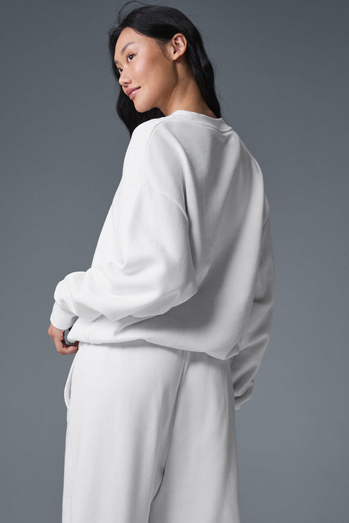 alo Women's Accolade Crew Neck Pullover - White