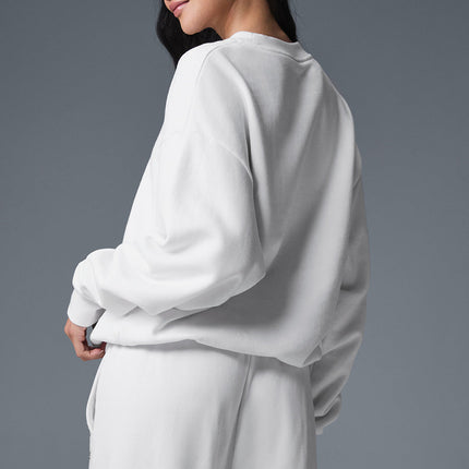 alo Women's Accolade Crew Neck Pullover - White