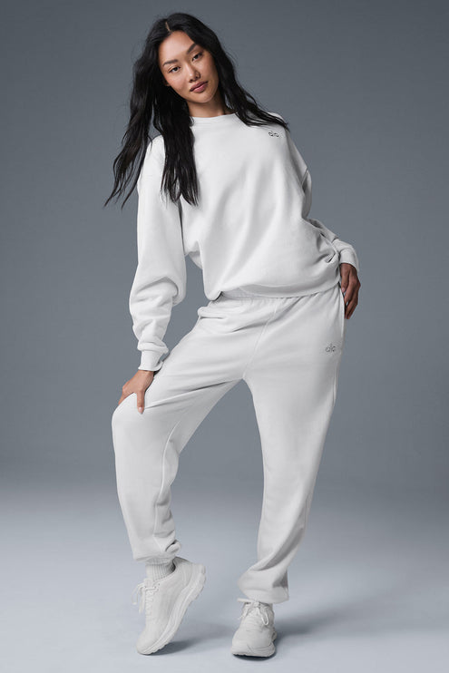 alo Women's Accolade Crew Neck Pullover - White
