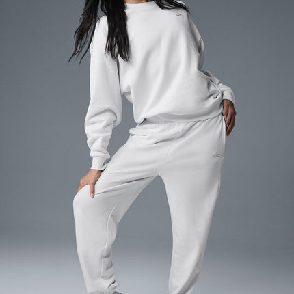 alo Women's Accolade Crew Neck Pullover - White