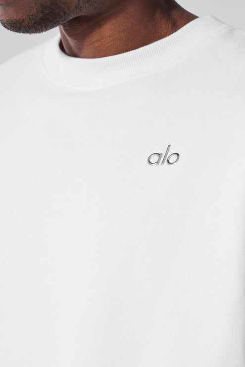 alo Men's Accolade Crew Neck Pullover - White