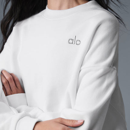alo Women's Accolade Crew Neck Pullover - White