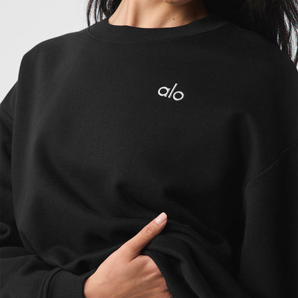 alo Women's Accolade Crew Neck Pullover - Black