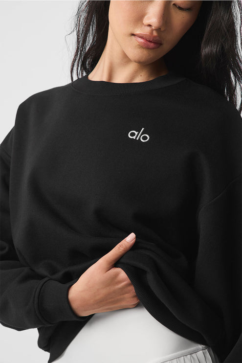 alo Women's Accolade Crew Neck Pullover - Black