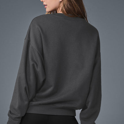 alo Women's Accolade Crew Neck Pullover - Anthracite