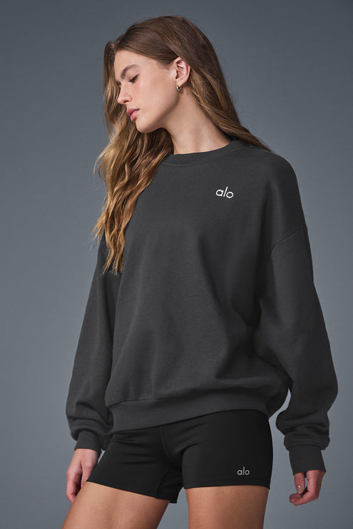 alo Women's Accolade Crew Neck Pullover - Anthracite