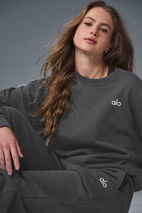 alo Women's Accolade Crew Neck Pullover - Anthracite