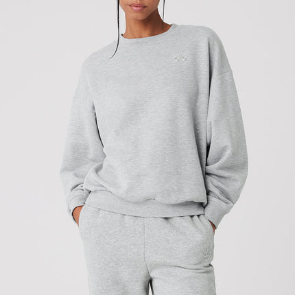 alo Women's Accolade Crew Neck Pullover - Athletic Heather Grey