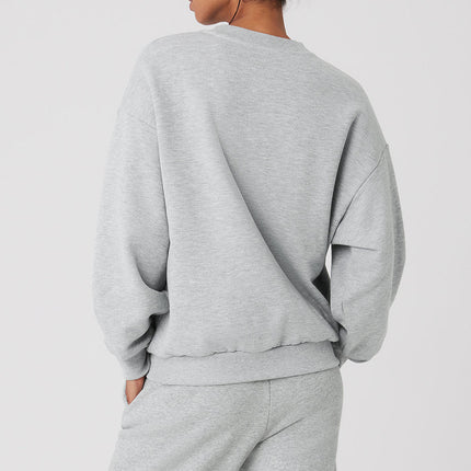 alo Women's Accolade Crew Neck Pullover - Athletic Heather Grey
