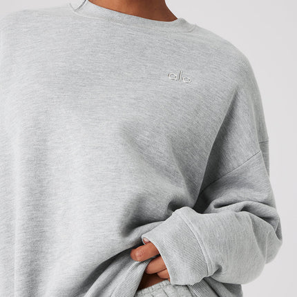 alo Women's Accolade Crew Neck Pullover - Athletic Heather Grey