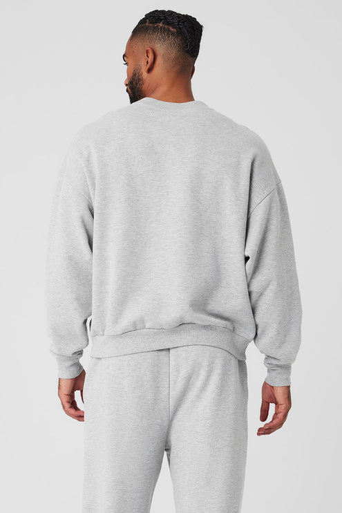 alo Men's Accolade Crew Neck Pullover - Athletic Heather Grey