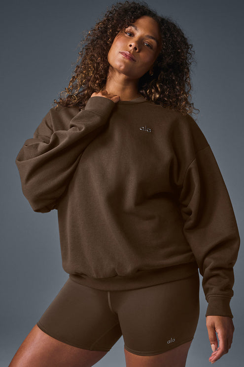 alo Women's Accolade Crew Neck Pullover - Espresso