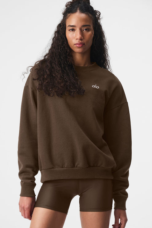 alo Women's Accolade Crew Neck Pullover - Espresso