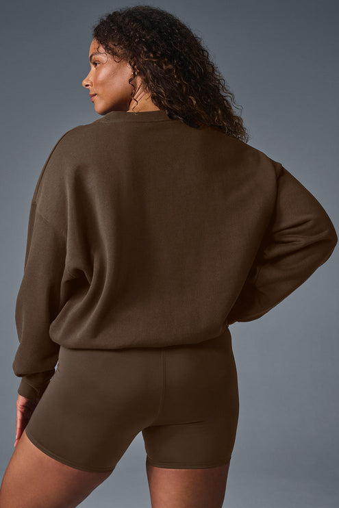 alo Women's Accolade Crew Neck Pullover - Espresso