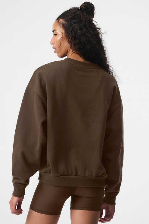 alo Women's Accolade Crew Neck Pullover - Espresso