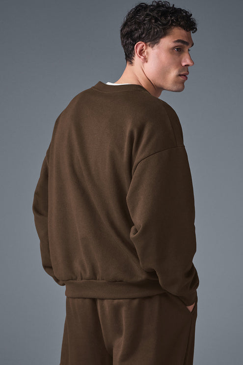 alo Men's Accolade Crew Neck Pullover - Espresso