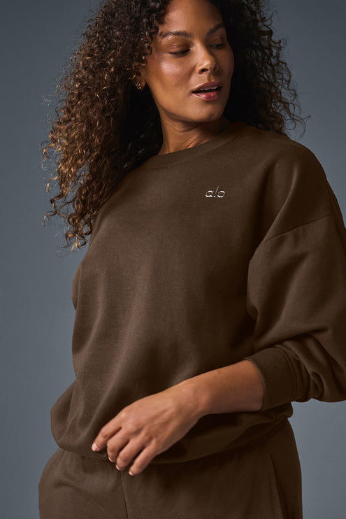 alo Women's Accolade Crew Neck Pullover - Espresso