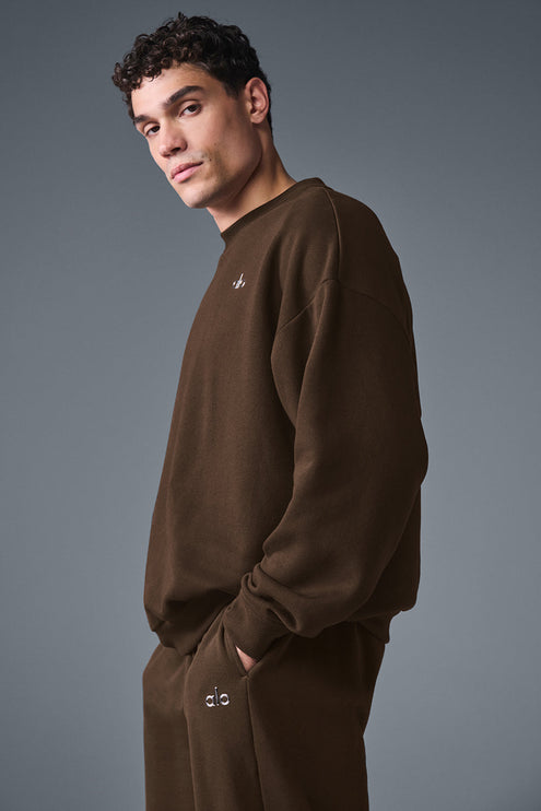 alo Men's Accolade Crew Neck Pullover - Espresso