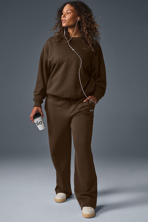 alo Women's Accolade Crew Neck Pullover - Espresso