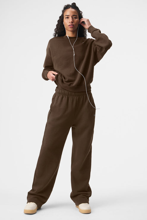 alo Women's Accolade Crew Neck Pullover - Espresso