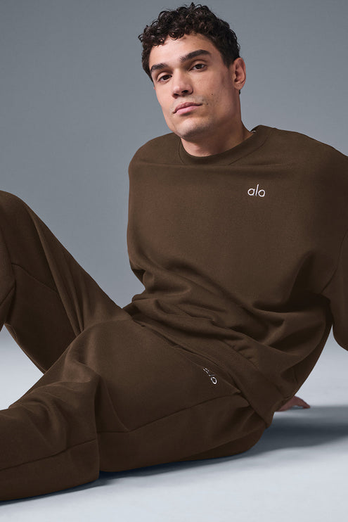 alo Men's Accolade Crew Neck Pullover - Espresso